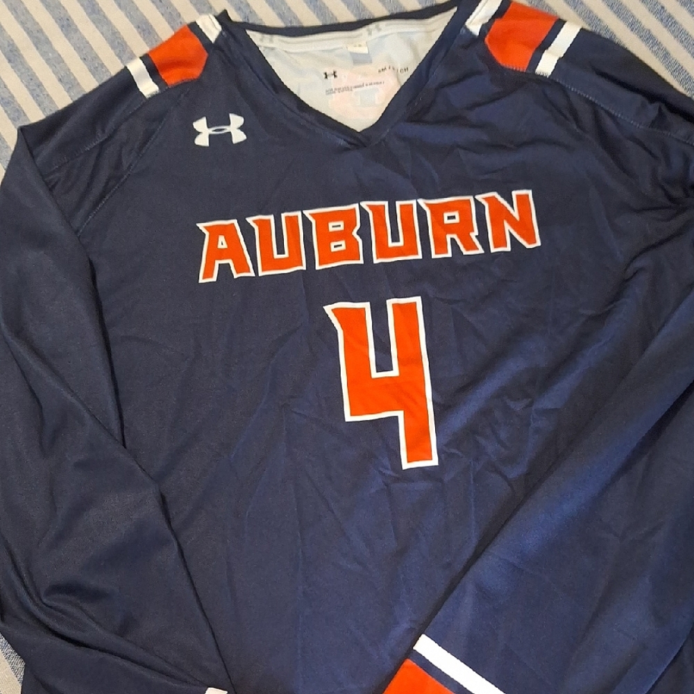 Under Armour Navy Auburn Jersey with Red Accents